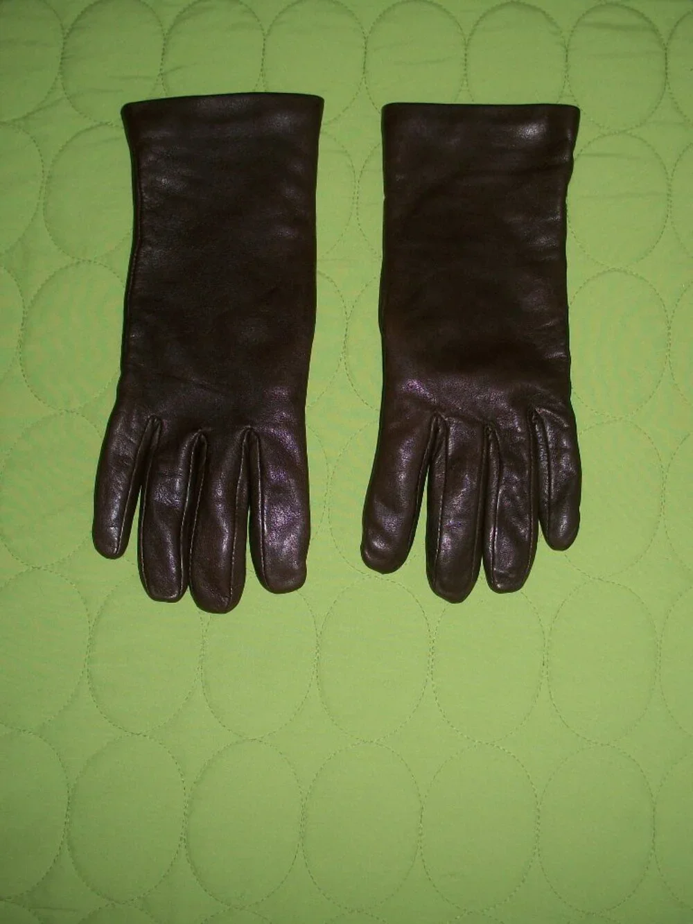 Women's Brown Leather Gloves Cashmere Lined Size 6.5-7